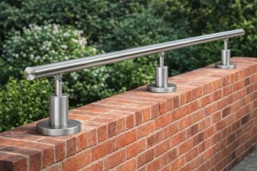 Preview: Edelstahl V2A Pfosten H150 mm Brüstungserhöhung Geländer Erhöhung Mauer Brüstung Reling